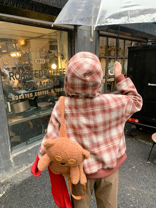 <曾小咸推荐>现货秒杀！微信超特价！红色格子两面穿加绒外套 日常319.99 立减150 秒杀169.99！ 商品图6