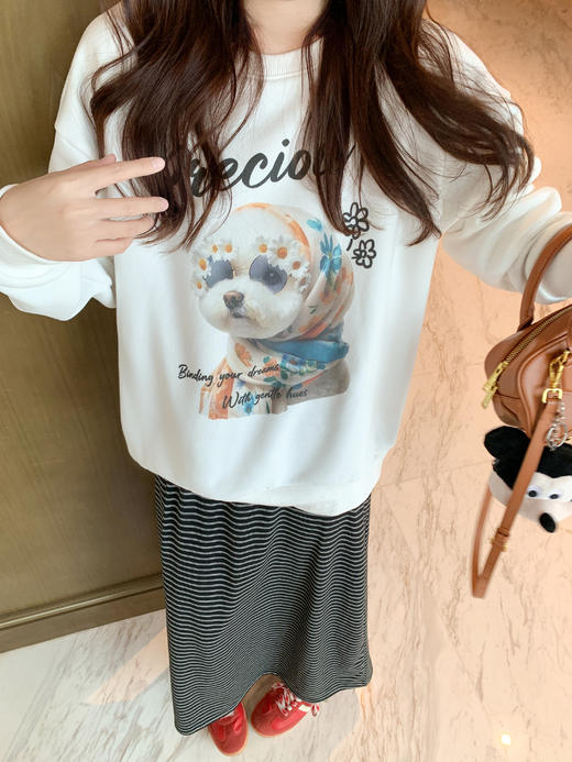 <曾小咸推荐> 现货秒杀！微信超特价！黑白条纹半裙 日常149.99 立减70 秒杀79.99！狗狗印花加绒卫衣秒杀89.99！ 商品图13