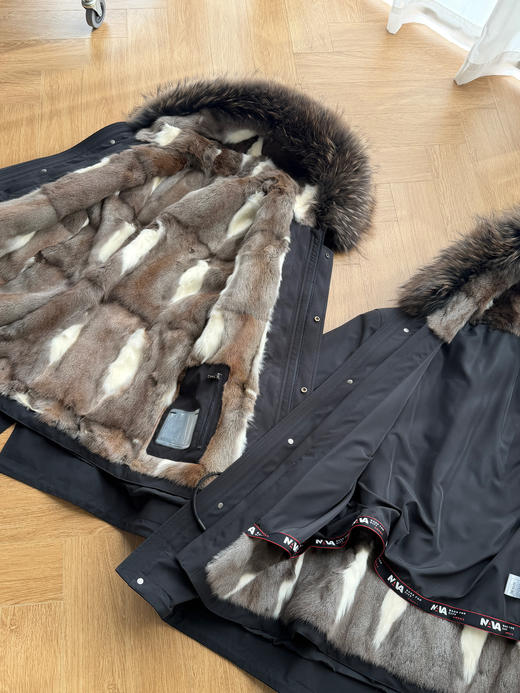 男女同款整张皮草灵貂真毛领派克服 商品图6