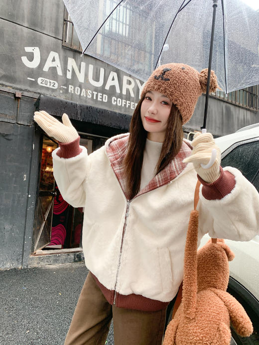 <曾小咸推荐>现货秒杀！微信超特价！红色格子两面穿加绒外套 日常319.99 立减150 秒杀169.99！ 商品图14