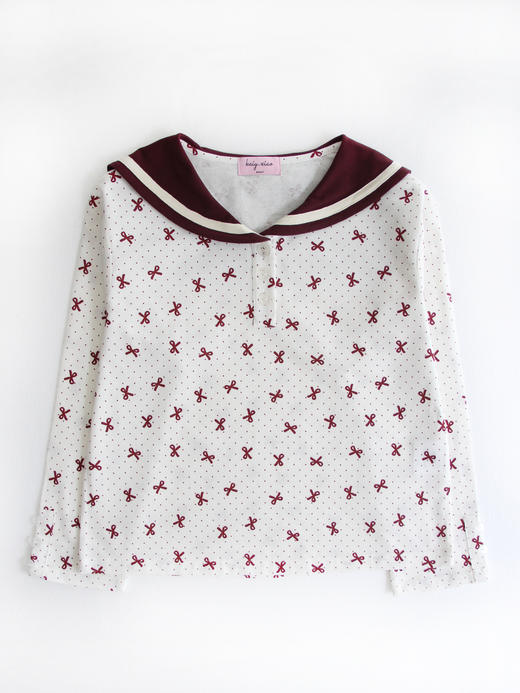 Kaiy Xiao 圣诞限定系列 复古童话海军领长袖T  一品红/圣诞夜 商品图6