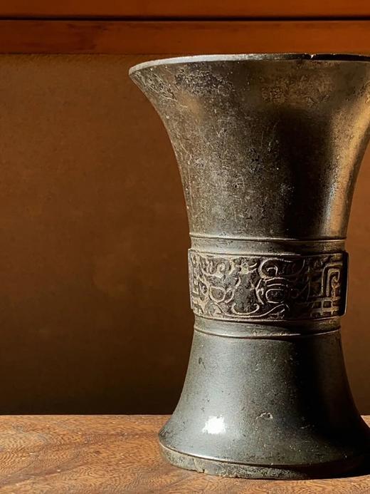 青铜饕餮兽面纹花觚，顺丰包邮 商品图3