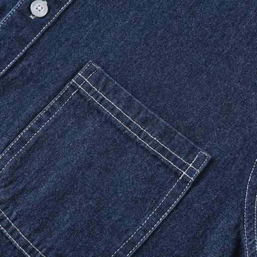 GXG春季经典时尚双开线贴袋户外逛街百搭翻领男士牛仔衬衫K&C 商品图5