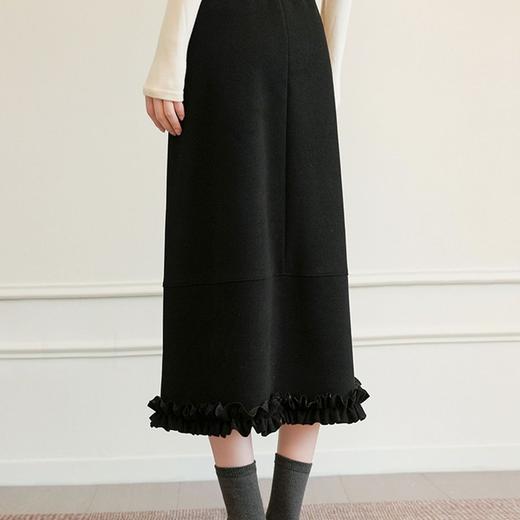 「高货sh」全新升级【铂金会员220/天猫289/差价69】(10142)洛诗琳醋酸羊毛混纺半身裙2025秋冬高腰木耳边加厚A字伞裙 商品图2