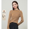 【半高领-条纹-羊毛衫】逸阳秋冬新品气质款撞色条纹针织衫打底衫毛衣7922 商品缩略图4