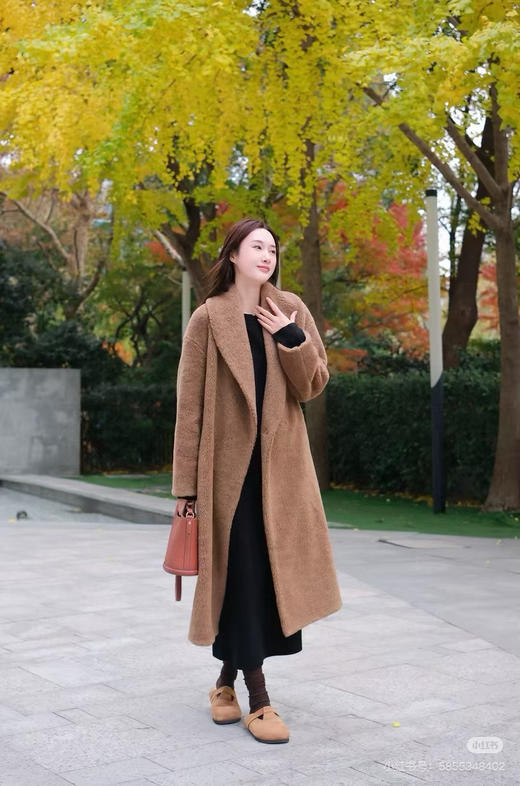 1127-5 渠道货 小禾 毛丝混纺羊剪绒 美丽诺羊毛泰迪绒 大衣 167/138穿6码 商品图7