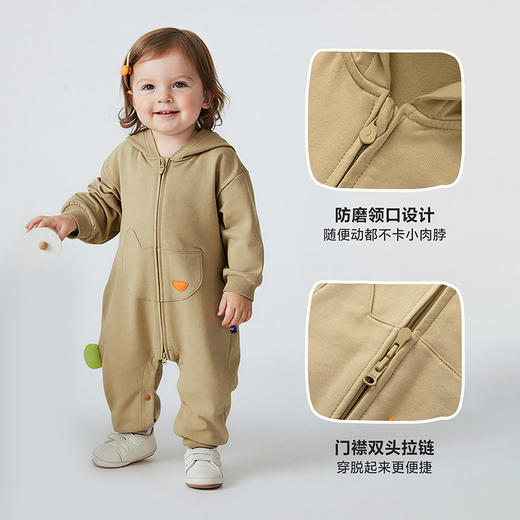 迷你巴拉巴拉男女童宝宝柔软可爱造型连帽连体衣可外出爬服春秋季 商品图4