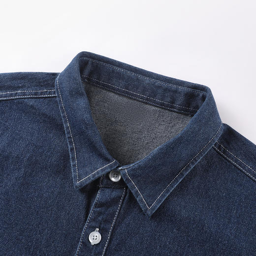 GXG春季经典时尚双开线贴袋户外逛街百搭翻领男士牛仔衬衫K&C 商品图4