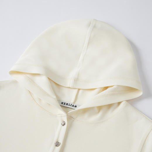 Herlian 2025冬季新品 下摆荷叶边连帽Polo打底衫女士 商品图2