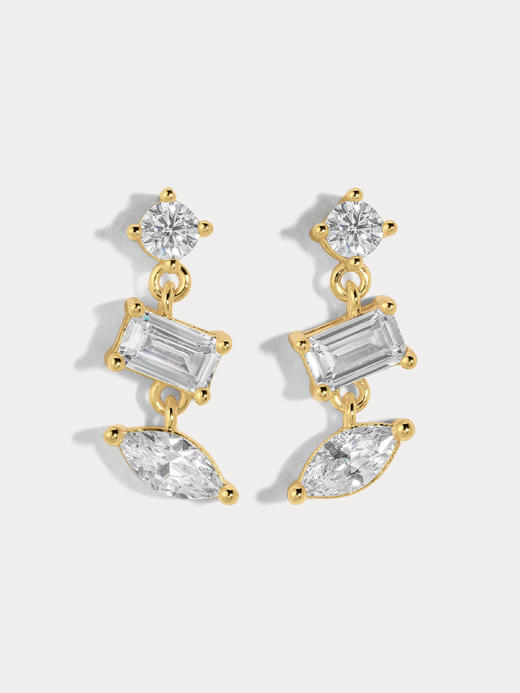 北京仓｜Lili Claspe-Mavis-梅维斯 金色 锆石 耳钉［美国设计师］ 商品图1