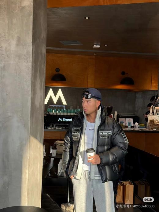 D112706新品皮羽绒字母微标印花图案立领宽松长袖羽绒服男女同款 商品图6