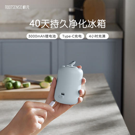 【一晚回归清新冰箱】 根元冰箱除味器-灯笼 除jun除味延长保鲜 降解农残 食物不串味 2档设置 3000mAh电池 4小时充满 常规档40天长续航 适用车内/卫生间/鞋柜/收纳柜/冰箱 商品图8