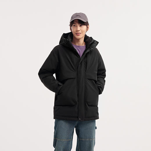 森马羽绒服男冬装80绒子防风三防外套中长款宽松连帽上衣户外通勤 商品图2