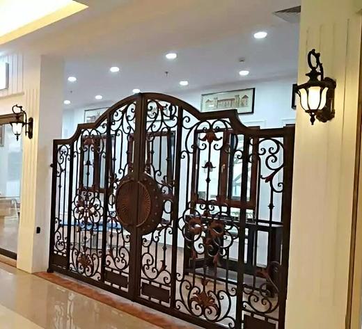 别墅花园智能电控手工锻打铁艺门 商品图0