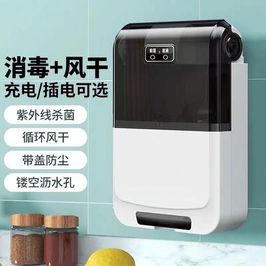 消毒筷子筒防尘防霉家用快子收纳盒壁挂式多功能装筷笼新款置物架 商品图2