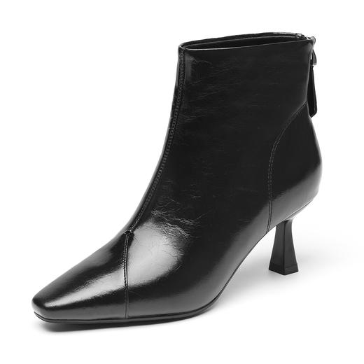 信诺妈妈鞋女真皮细跟时装靴子法式气质短靴加绒棉鞋2025冬季新款X5M097-268 商品图3