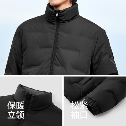 森马羽绒服男无缝压胶三防外套冬季保暖立领上衣纯色简约通勤休闲 商品图3