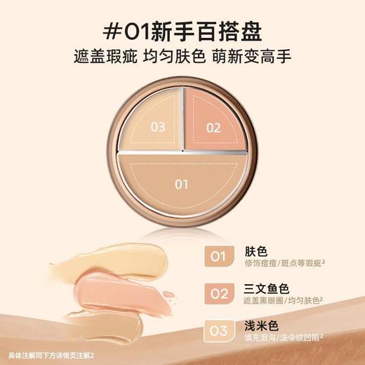 蜜丝婷三色遮瑕膏遮瑕盘遮盖痘痘斑点黑眼圈脸部瑕疵修容 商品图2