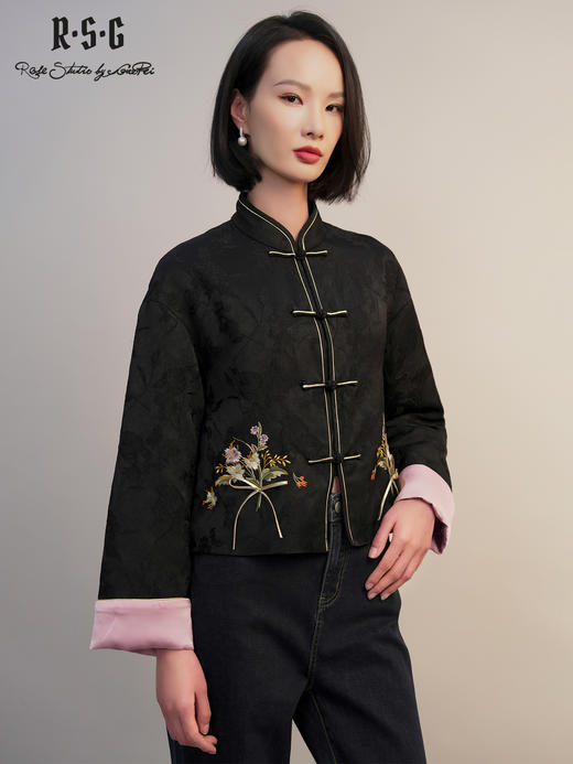 郭培成衣RSG2025冬季新品青芜新中式提花刺绣盘扣加厚外套气质女 商品图0