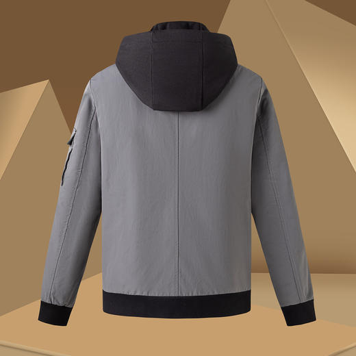 【可拆卸帽 一衣两穿】罗蒙冬季保暖连帽羽绒服抽绳款羽绒服男士袖口侧边带口袋时尚厚款羽绒外套 商品图3