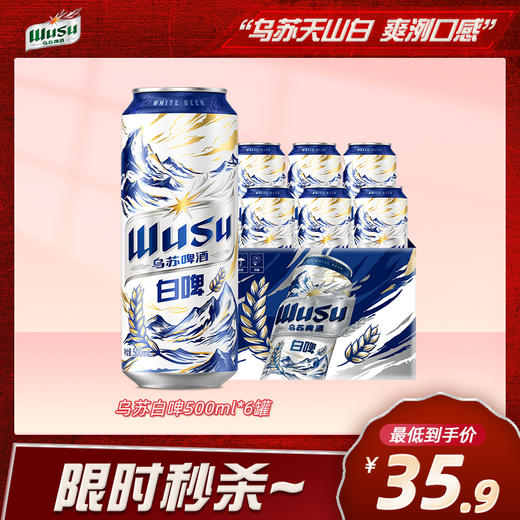 【乌苏秒杀日】乌苏天山白500ml*6罐 商品图0