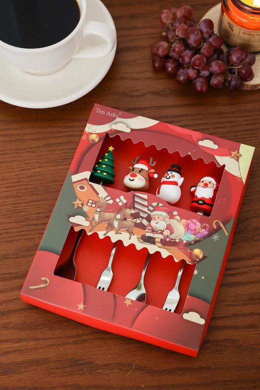 【圣诞勺叉套装】 ✅莫兰迪ins风格，高级感满满    ✅食品级 不锈钢材质，一体锻压，坚固耐用-ZTDJ 商品图1