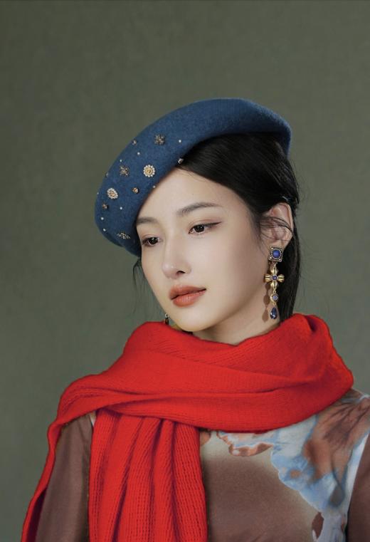 逸红颜周末小集市#法式高定文艺画家帽,温润气质风 商品图0