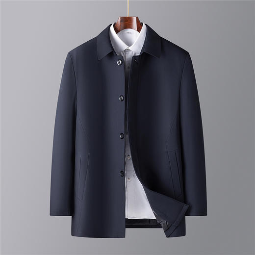 【90鸭绒】罗蒙冬季羽绒服男士中长款翻领干部时尚爸爸装行政风衣男士外套 商品图3