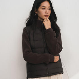 短款摇粒绒羽绒外套女秋冬纯色鸭绒保暖开衫高级感百搭潮流外套