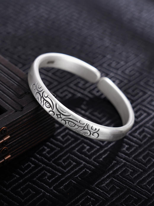 【瑞兽守护】子佩集S999银手工手镯原创设计【55052223】2407 商品图0