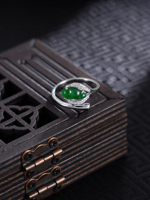 子佩集S925银【豆蔻之梦】戒指【JZ06667】纯银古法银翡翠2410 商品图0