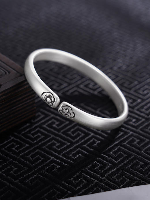 【治愈之花】子佩集S999银手工手镯原创设计【55061121】2407 商品图0