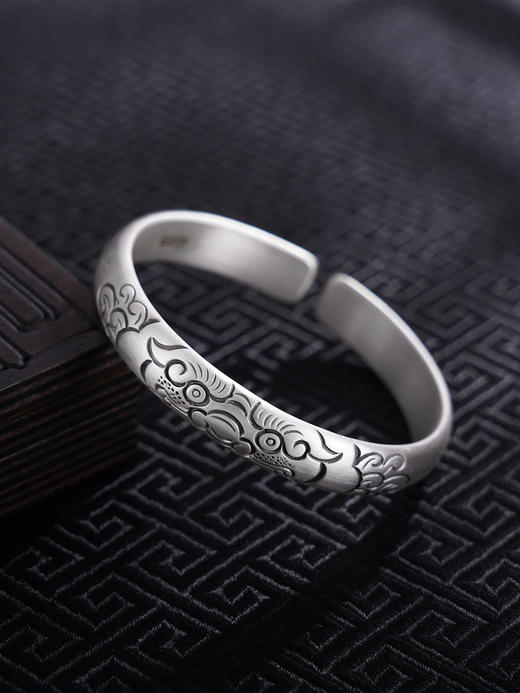 【瑞兽呈祥】子佩集S999银手工手镯原创设计【55051230】2407 商品图0