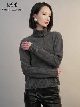 郭培成衣RSG2025秋冬新款高领羊毛衫保暖简约百搭毛衣气质慵懒