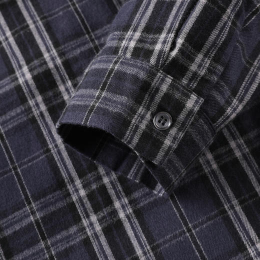 GXG男装【棉100%】25秋季时尚潮流撞色格纹翻领休闲男式长袖衬衫K&C 商品图9