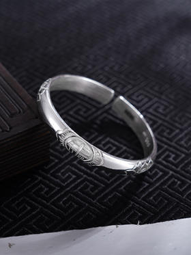 【莲语禅心】子佩集S999银手工手镯原创设计【55041103】2407