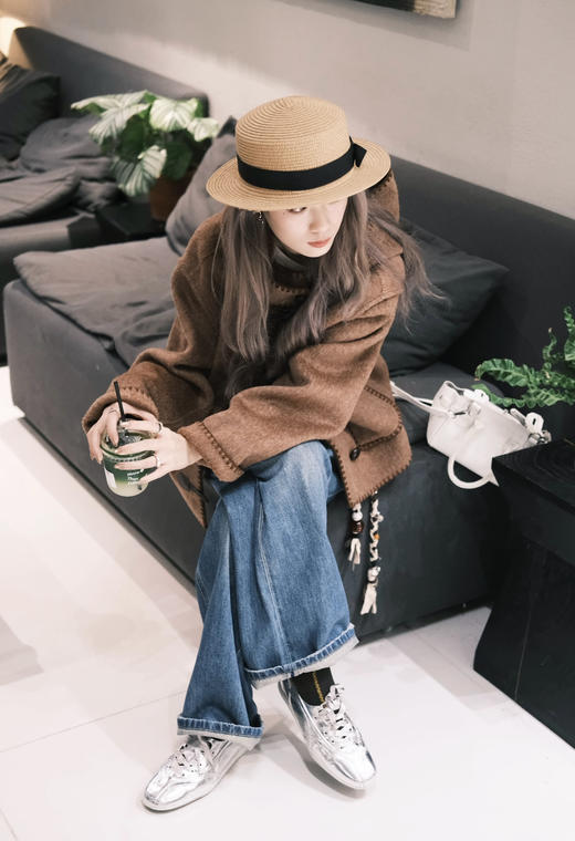 高品订制伯爵红茶双面呢大绵羊毛骆驼绒桑蚕丝 商品图1