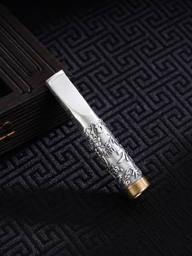 子佩集S999银【福缘集祥】烟嘴【BX028048】纯银小摆件-百福仿古镀金2410