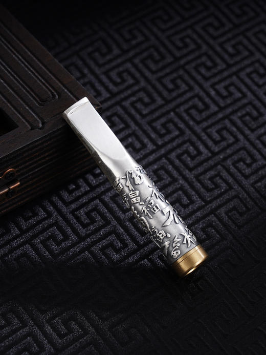 子佩集S999银【福缘集祥】烟嘴【BX028048】纯银小摆件-百福仿古镀金2410 商品图0