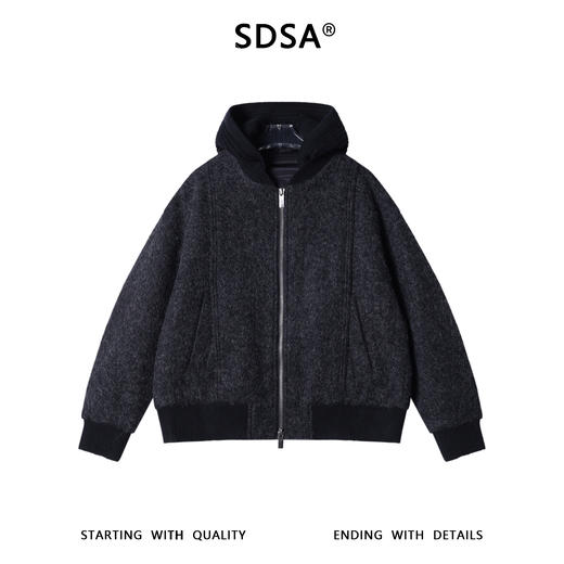 F5505SDSA男士秋冬新款痞帅男装韩版连帽羽绒服外套拼接针织百搭时尚 商品图1