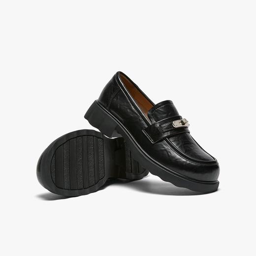 【云粉节】BF楼百思图2026春新款英伦风厚底粗跟乐福鞋小皮鞋女单鞋BV111AA6吊牌价799，现价439 商品图5