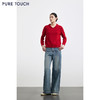 PURE TOUCH女装25秋冬新款海军翻领羊毛针织衫新年红宽松百搭毛衣 商品缩略图3