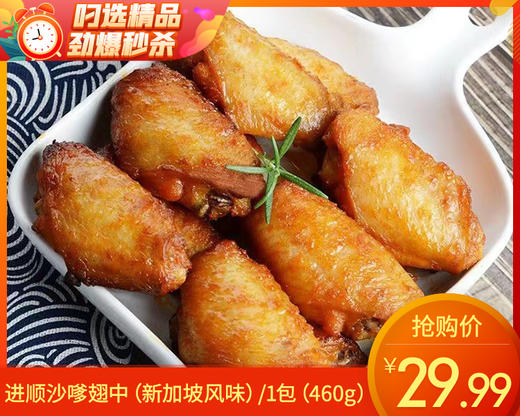 【预售-12月1日配送】进顺沙嗲翅中（新加坡风味）/1包（460g）生产日期：25年10月 商品图0