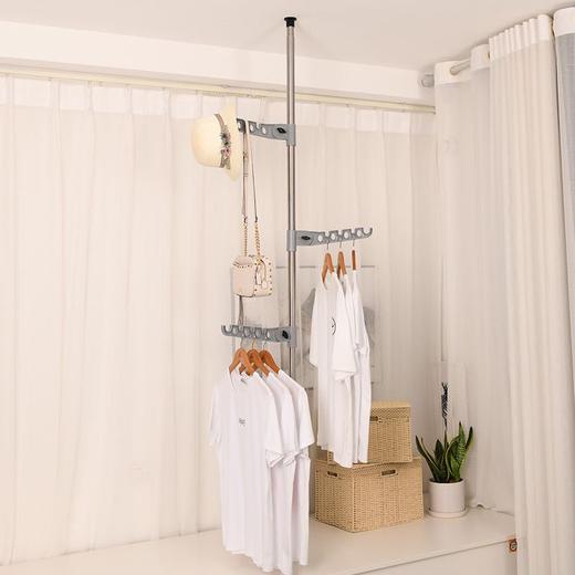 顶天立地挂衣架晾衣架衣服挂架落地卧室立式衣架挂免打孔晾衣杆 商品图3