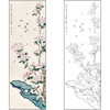工笔画白描底稿于非闇花鸟《海棠草虫》临摹勾线高清打印稿FA58 商品缩略图0