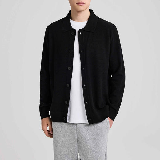 墨麦客男装2025年秋季新款翻领针织夹克外套男士休闲百搭针织衫男 商品图2