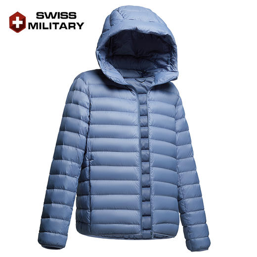 瑞士军工SWISS MILITARY冬季轻薄羽绒 男女款连帽短款白鸭绒外套 商品图12