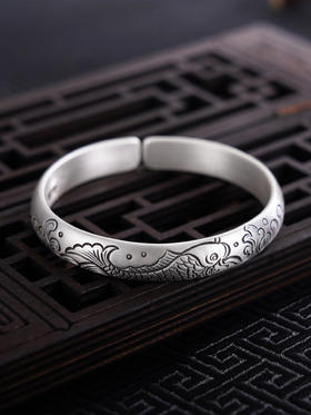 【波光鱼影】子佩集S999银手工手镯原创设计【55051229】2407