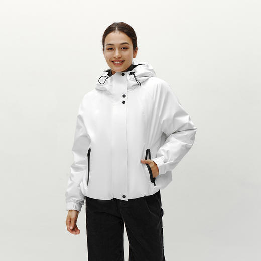 森马羽绒服女冬季轻薄80绒子宽松连帽插肩袖撞色上衣简约潮酷外套 商品图2