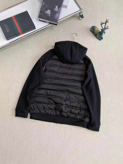 D112704针织拼接插肩袖连帽羽绒服男女同款 商品图4
